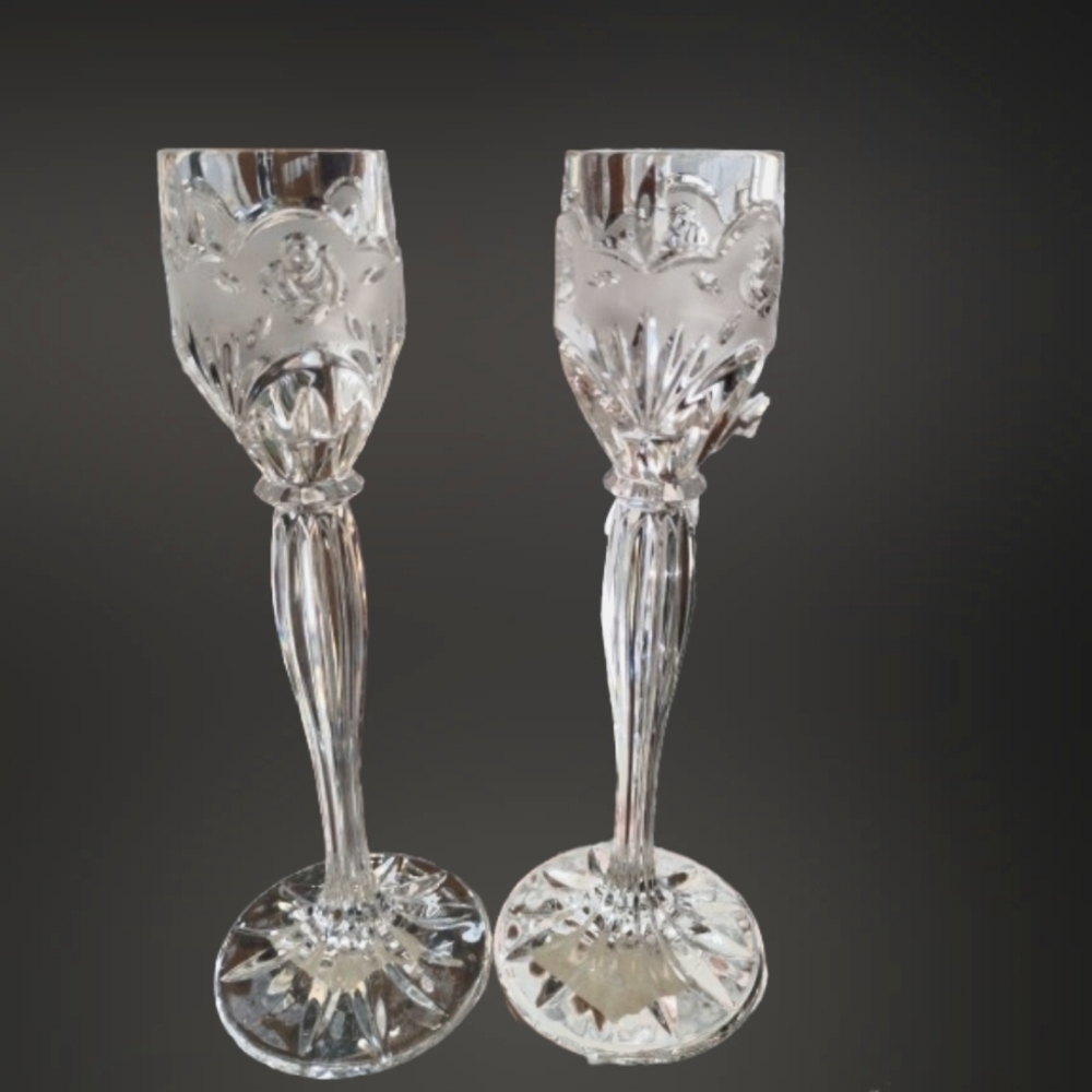Candle sticks Pair Crystal Candle Holder